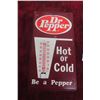 Image 1 : Dr Pepper Hot Or Cold Dr Pepper Metal Thermometer w/Bulb, 1960s, 7" x 12"