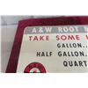 Image 3 : A&W Root Beer 'Take Some Home' Metal Price Sign, 1960s, 22" x 14"