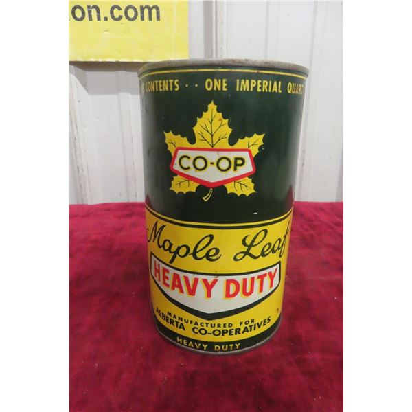 Co-Op Maple Leaf H.D. Quart Oil Can, Punctured In Bottom