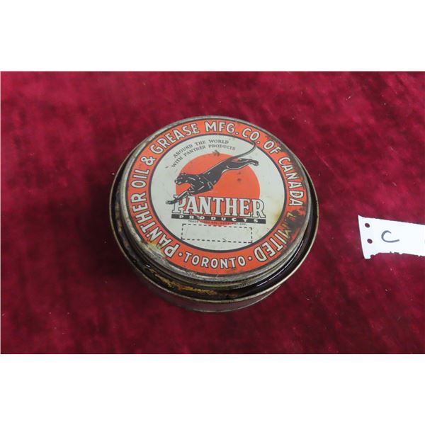 Panther Oil And Grease Mfg. Grease Tin, 2" High, 5" Diameter