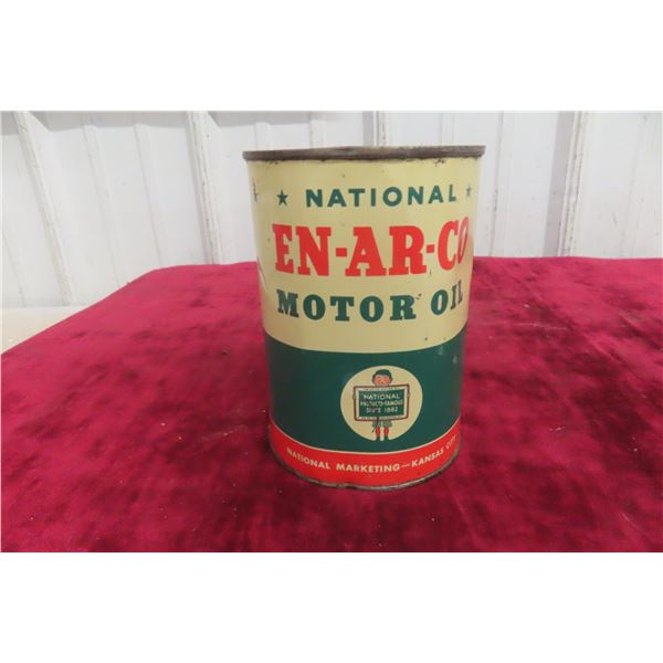 National En-Ar-Co Motor Oil Quart Can With Product