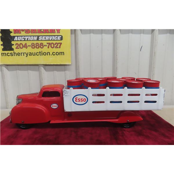 Marx Esso Pressed Steel Delivery Truck, 1940s Or 1950s, Professionally Restored, 20" Long