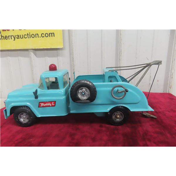 Buddy L Pressed Steel Tow Truck 'The Flat Tire Wrecker,' 1950s Or 1960s, 15" Long
