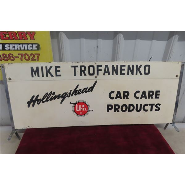 Whiz 2-Sided Rack Topper Sign, Holley Head & Car Care Products, 31" x 12"