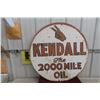 Image 7 : Kendall 2000 Mile Oil Metal 2-Sided Sign, 1950, 36" Diameter