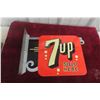 Image 1 : 7UP Metal 2-Sided Flange Sign, 1940s, 15" x 10 1/2"