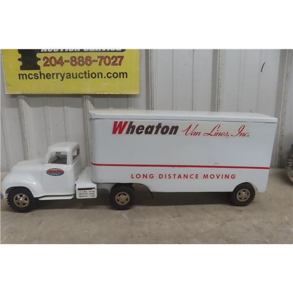 Tonka Wheaton Van Line Semi Truck & Trailer Pressed Steel, 1960s, 24"