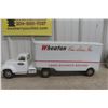 Image 1 : Tonka Wheaton Van Line Semi Truck & Trailer Pressed Steel, 1960s, 24"