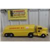 Image 1 : Otaco Minnitoy Canadian Oil White Rose Tanker Truck & Trailer Pressed Steel, 1940s–50s, 28"