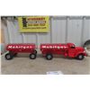 Image 1 : Smith-Miller Mobilgas Tanker Truck & Trailer Pressed Steel, 1950s, 35"