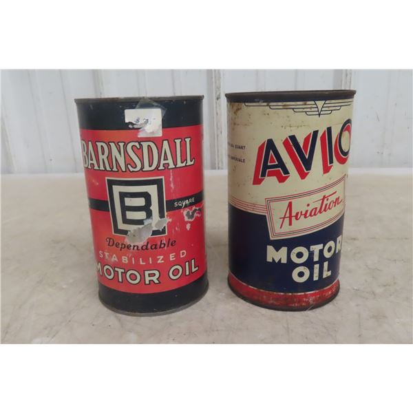 2 Quart Oil Cans: AVIO Aviation & Barnsdall