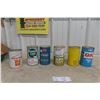 Image 1 : 6 Quart Full Oil Cans: Coop, Shell, Kendall, Quaker State