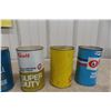 Image 7 : 6 Quart Full Oil Cans: Coop, Shell, Kendall, Quaker State