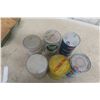 Image 9 : 6 Quart Full Oil Cans: Coop, Shell, Kendall, Quaker State