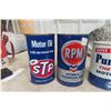 Image 4 : 6 Quart Full Oil Cans: Red Ram, Pennzoil, Sico, RPM, STP