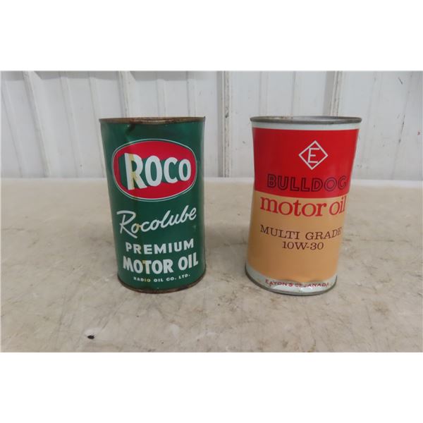 2 Full Oil Quart Cans: Bulldog & ROCO