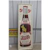Image 1 : Pepsi-Cola Metal Embossed Vertical Sign, Double Dot, 16" x 48" Vintage
