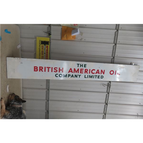 The British American Oil Company Ltd. Metal Sign, 12" x 80", 1950s