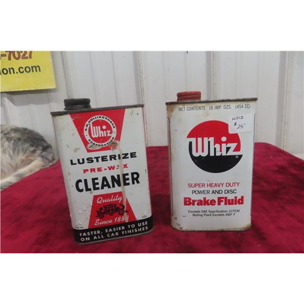 2 Whiz 16 Oz Cans Lusterlize Pre Wax Cleaner And Brake Fluid