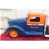 Image 2 : Buddy L Firestone Tire Service Pressed Steel Wrecker Truck 1953 Professionally Restored 24"