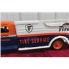 Image 3 : Buddy L Firestone Tire Service Pressed Steel Wrecker Truck 1953 Professionally Restored 24"