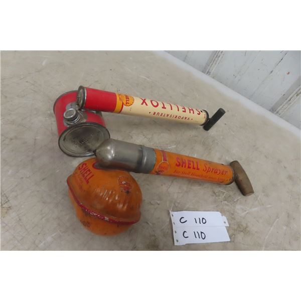 Two Vintage Shell Insect Sprayers