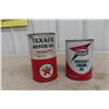 Image 1 : Two Texaco Quart Cans Texaco Motor Oil And Aircraft Engine Oil With Product