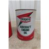 Image 3 : Two Texaco Quart Cans Texaco Motor Oil And Aircraft Engine Oil With Product