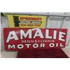 Image 1 : Amalte Motor Oil Metal Sign, 1950s, 12" x 35 1/2"