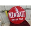 Image 1 : Kendall Motor Oil 2-Sided Metal Sign, 1960s, 24" Diameter