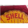 Image 2 : Shell Motor Oil Die-Cut Clamshell Shape Metal Flange 2-Sided, 1930s, 21 1/2" x 17 1/2"
