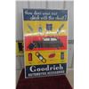 Image 1 : Goodrich Automotive Accessories Cardboard Sign, Vintage, 23 1/2" x 35 1/2"