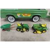 Image 15 : NyLint Lawn & Garden Toy Set Pressed Steel Ford Econoline Pickup & Trailer, 1960s, 21"