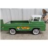 Image 2 : NyLint Lawn & Garden Toy Set Pressed Steel Ford Econoline Pickup & Trailer, 1960s, 21"