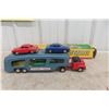 Image 1 : SSS Japan Friction Worldwide Automobile Carrier With 3 Cars & Box, 1950s, 17"