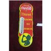 Image 1 : Coca-Cola 'Thirst Knows No Season' Porcelain Thermometer, 1940s
