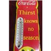 Image 3 : Coca-Cola 'Thirst Knows No Season' Porcelain Thermometer, 1940s