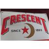 Image 2 : Crescent Metal Tin Embossed Beverage Sign, 1950s, 13 1/2" x 19 1/2"