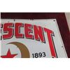 Image 4 : Crescent Metal Tin Embossed Beverage Sign, 1950s, 13 1/2" x 19 1/2"