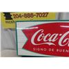 Image 5 : Coca-Cola Metal Tin Sign, French Graphic, 1950s–60s, 31 1/2" x 11 1/2"