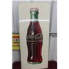 Image 1 : Coca-Cola Metal Tin Bottle Graphic Sign, 1947, 14" x 32"
