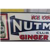 Image 3 : Nutmeg Ginger Ale Metal Tin Embossed Sign, 1950s, 9 1/2" x 27 1/2"