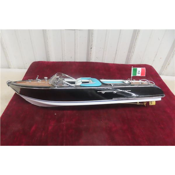 Handcrafted Wooden Model Riva Aquarama Luxury Speed Boat, 1960s, 21"