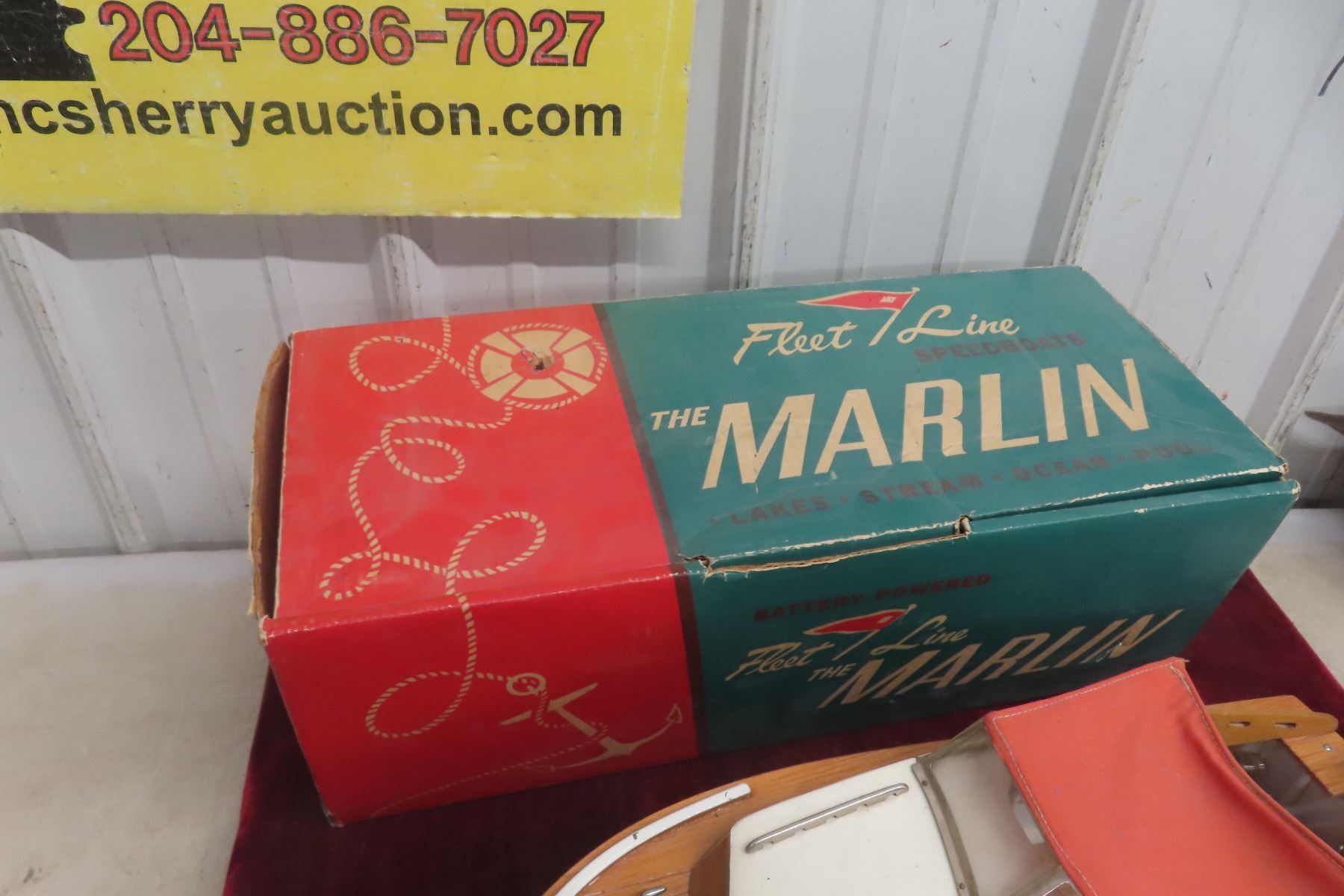 Fleet Line Marlin Battery Powered Toy Boat With Outboard, 1950s, 17 ...