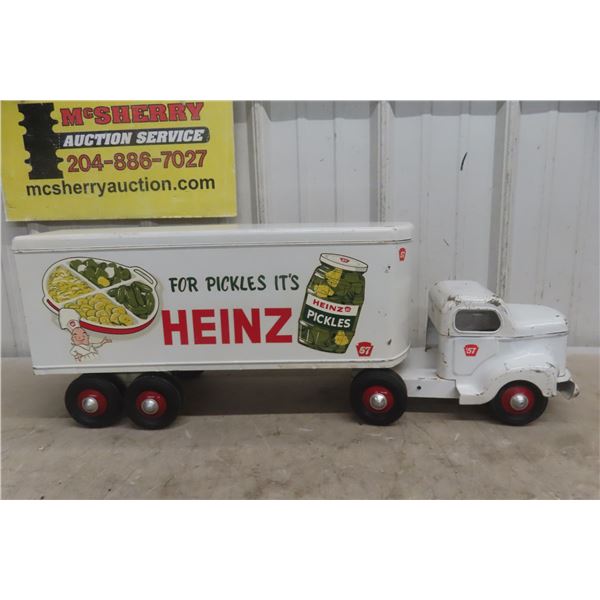 Otaco Minnitoy Heinz 57 Pickle Pressed Steel Truck And Trailer 1940s Or 1950s 28"