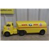 Image 1 : Wyandotte Die Cast Metal White Rose Tanker Truck And Trailer 1950s 20" Professionally Restored