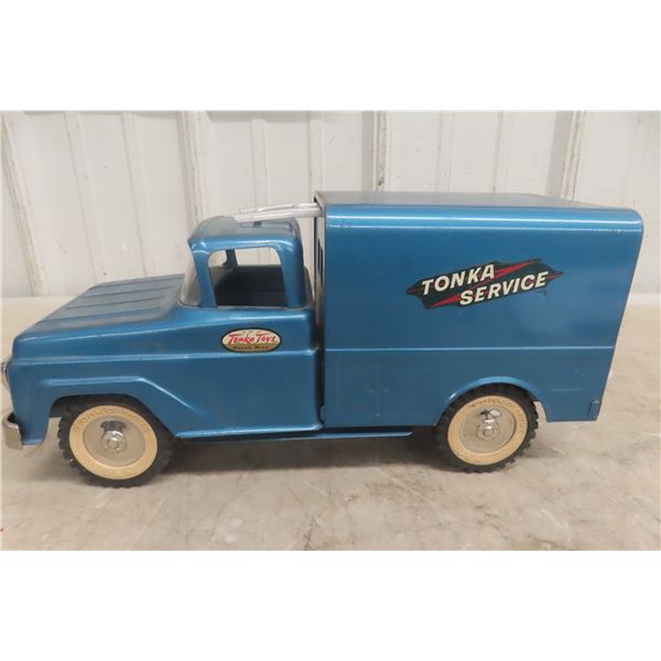 Tonka Service Truck Pressed Steel 1950s Or 1960s With Ladder 12 1/2"
