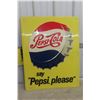 Image 1 : Pepsi-Cola Metal Tin Embossed Sign 1964 26 1/2" x 34"