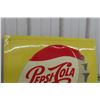 Image 4 : Pepsi-Cola Metal Tin Embossed Sign 1964 26 1/2" x 34"