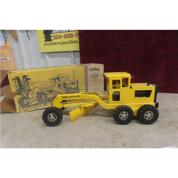 Tonka Road Grader No 510 Pressed Steel 1960s Or 1970s With Box